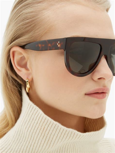 celine gold flats|Celine flat top sunglasses tortoise.